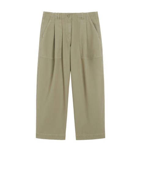 Pantalone barrel leg in canvas