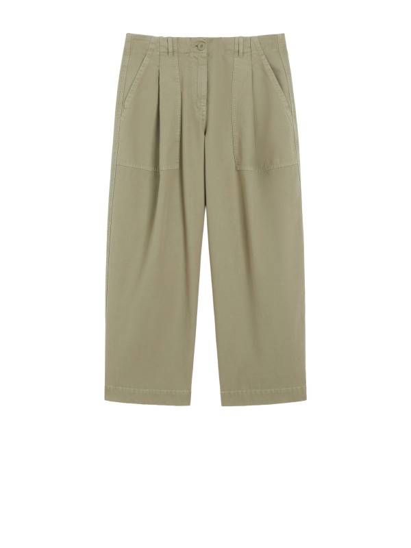 Pantalone barrel leg in canvas