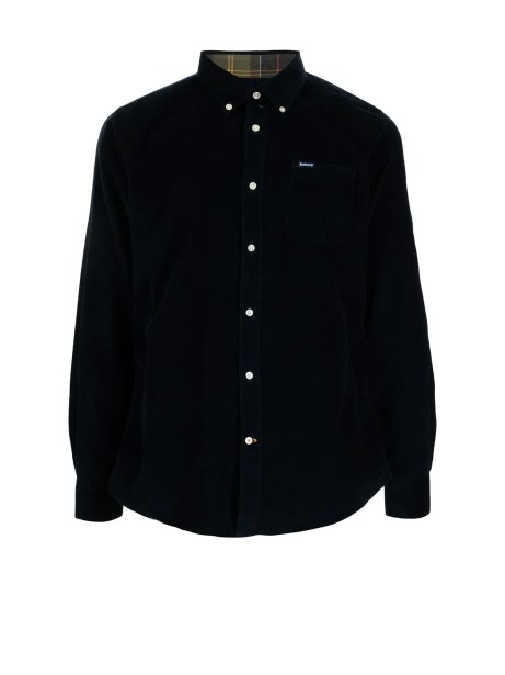 Camicia uomo blu in velluto