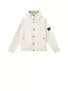 Giubbino ivory con bottoni e patch logo