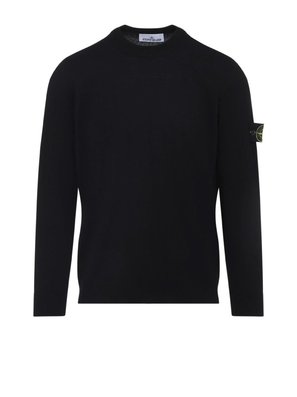 Maglia girocollo nera con logo