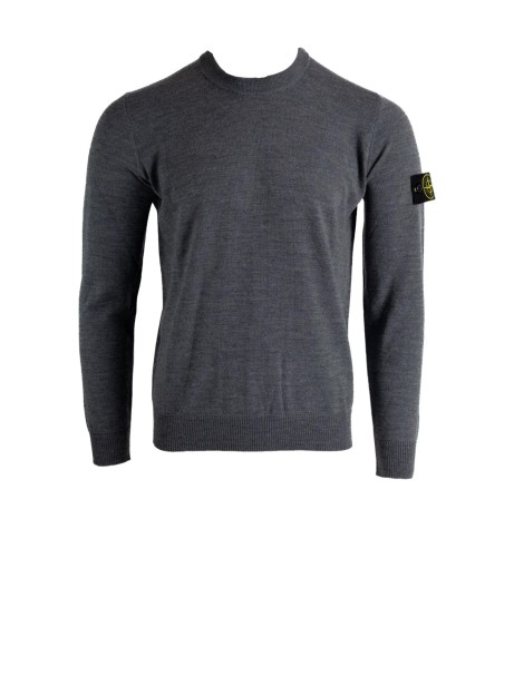 Maglia girocollo grigia con logo