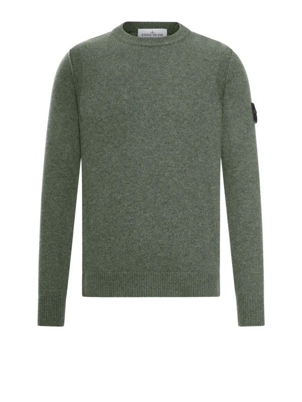 Maglia girocollo verde militare con logo