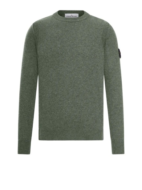 Maglia girocollo verde militare con logo