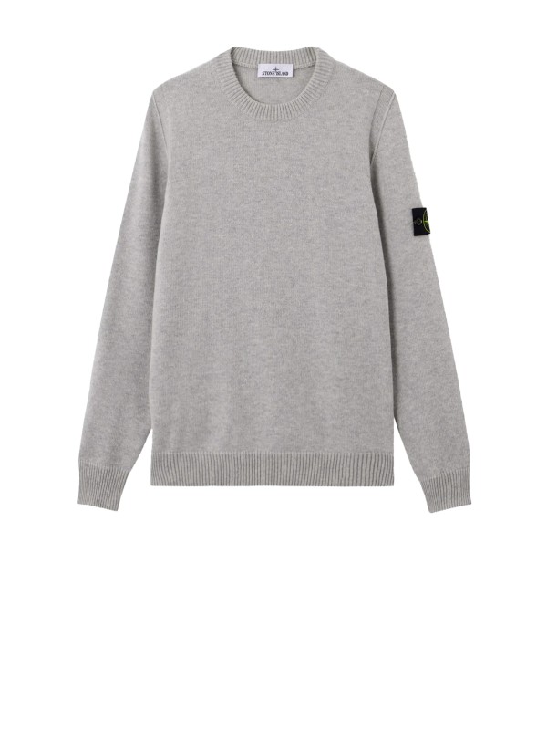 Maglia girocollo grigia con logo