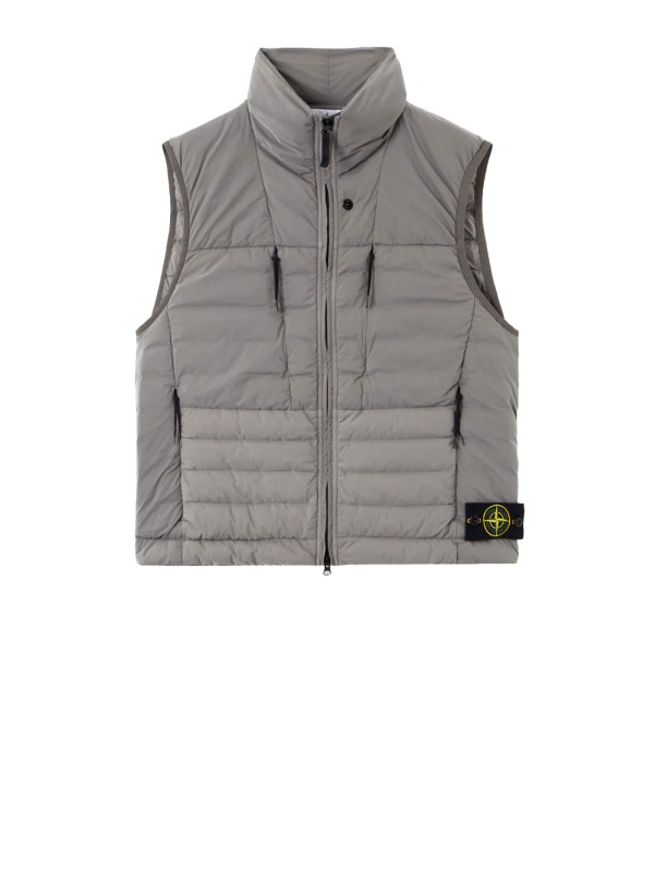 Gilet trapuntato grigio con zip