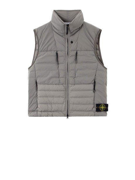 Gilet trapuntato grigio con zip