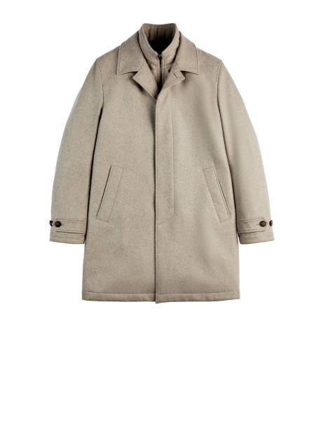 Men's Taupe Coat with Collar
