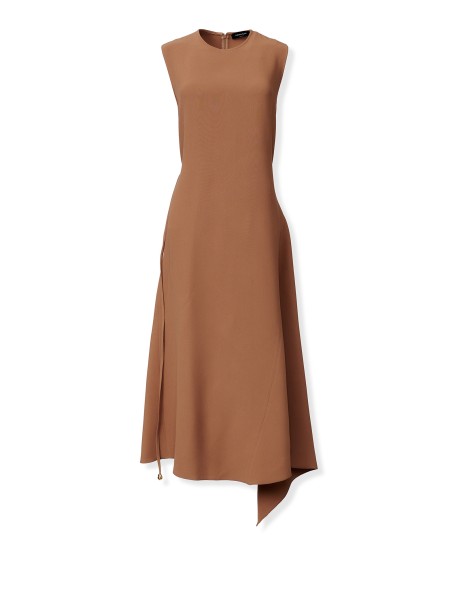 Abito lungo smanicato marrone