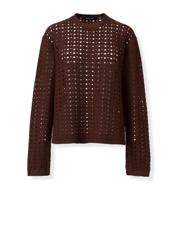 Maglia traforata ebano