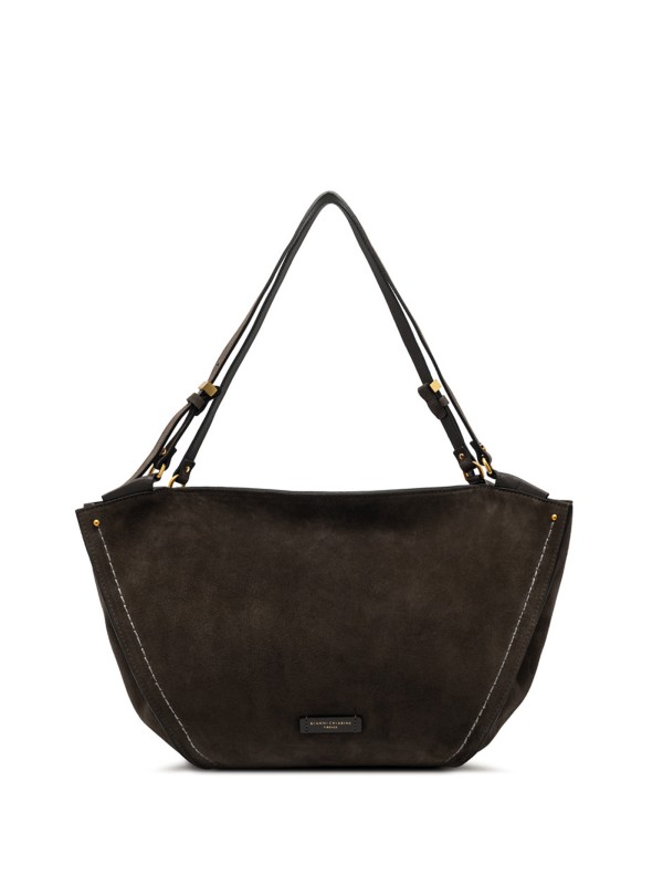 Borsa in pelle scamosciata moka Borsa in pelle scamosciata moka
