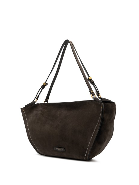 Borsa in pelle scamosciata moka 2