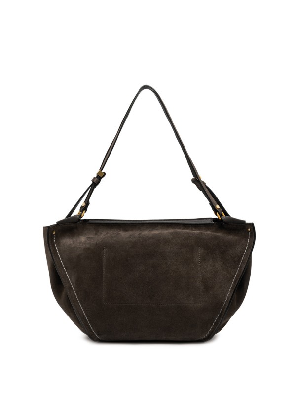 Borsa in pelle scamosciata moka