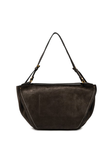 Borsa in pelle scamosciata moka