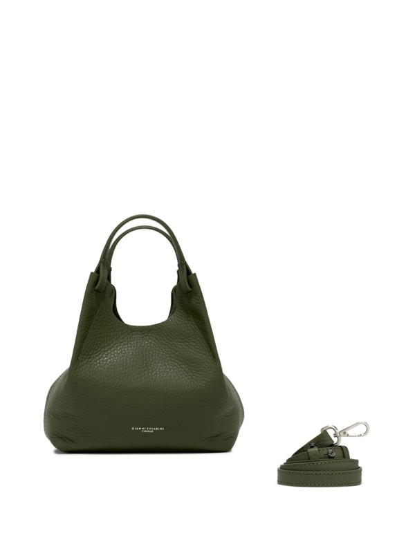 Borsa Dua in pelle verde scuro