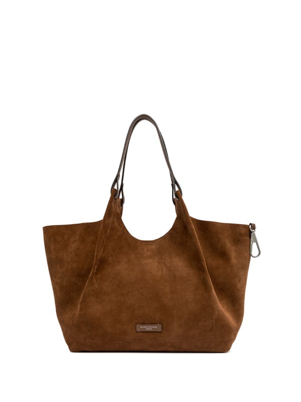 Dua Borsa in pelle scamosciata marrone