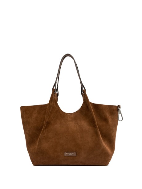 Dua Borsa in pelle scamosciata marrone