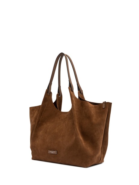 Dua Borsa in pelle scamosciata marrone 2