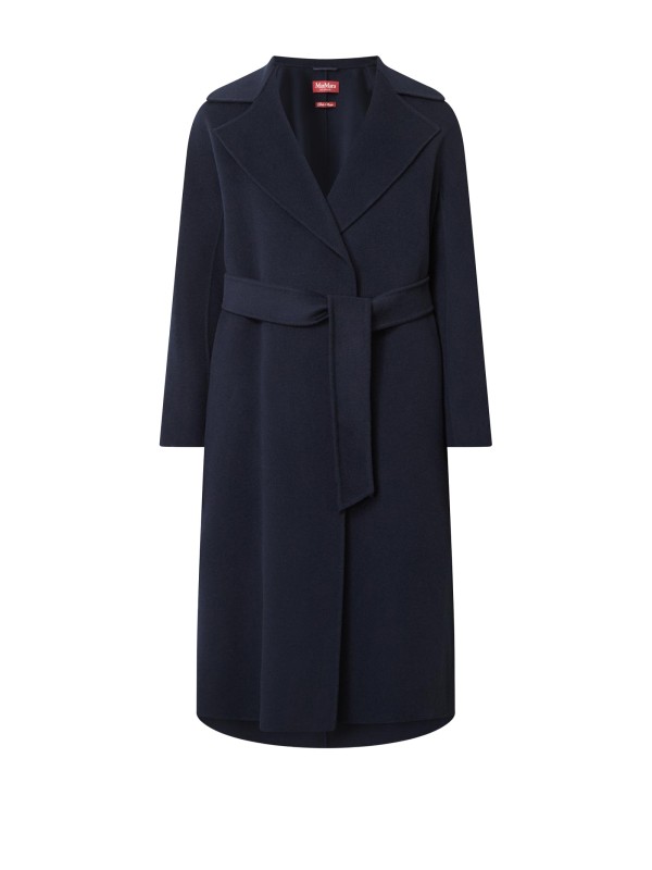 Cappotto donna blu navy con cintura