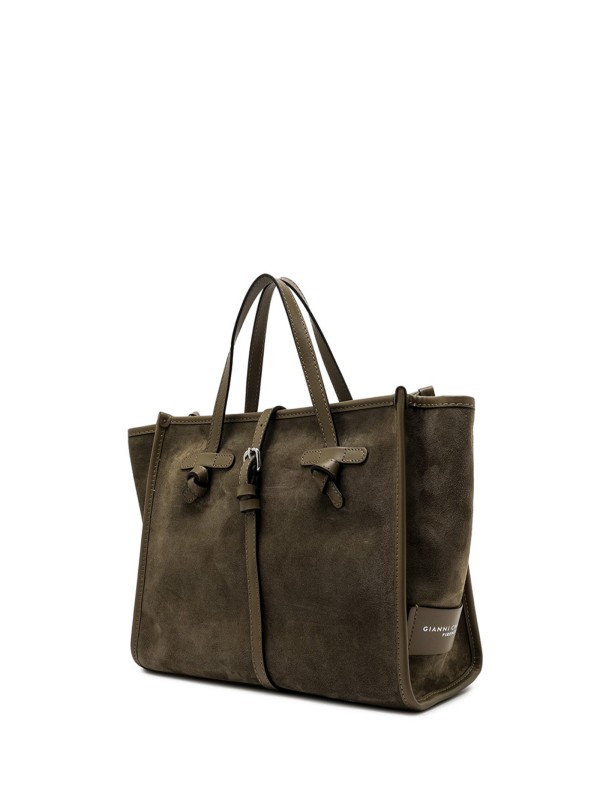 Borsa Miss Marcella marrone in pelle scamosciata
