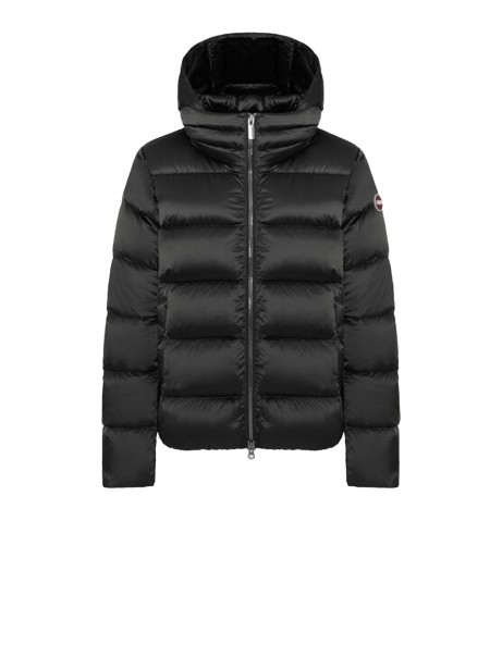 Piumino nero con cappuccio