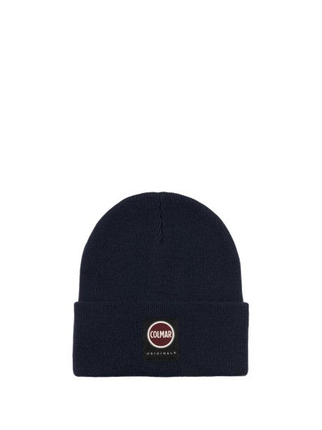 Cappello blu con risvolto