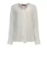 Blusa donna bianca a maniche lunghe