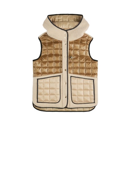 Gilet beige uomo trapuntato mix teddy
