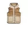 Gilet beige uomo trapuntato mix teddy
