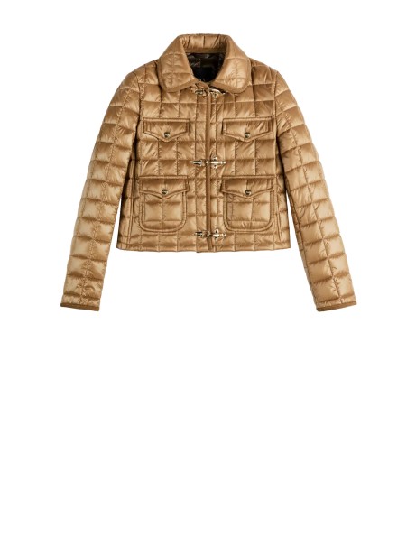 3-Hook Camel Quilted Jacket