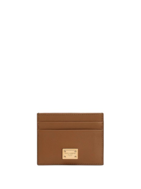 Brown calfskin card holder