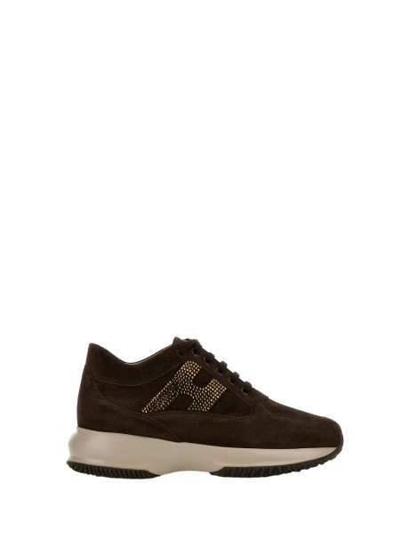 Sneakers in pelle scamosciata marrone