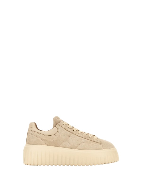 Beige nappa sneakers