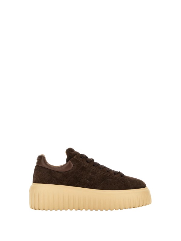 Sneakers in pelle scamosciata marrone