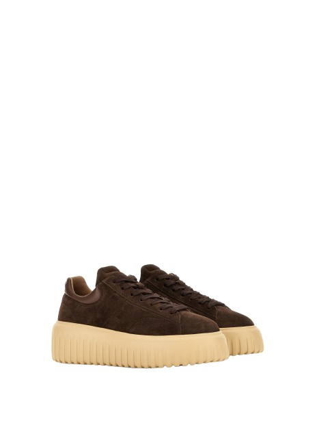 Sneakers in pelle scamosciata marrone 2