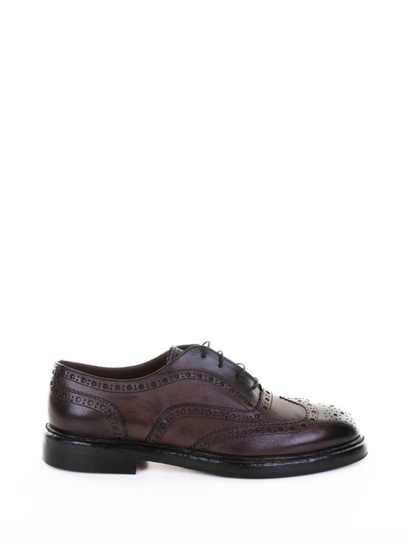 Brown Leather Oxford with Swallowtail