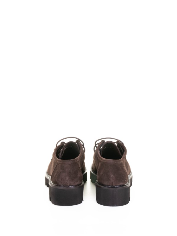 Beatles flat dark brown suede