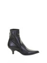 Black nappa ankle boot with zip and rubber sole