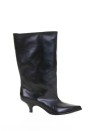 Black leather boot with rubber sole