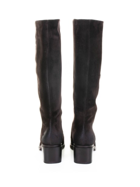 Stivale ebano in suede con zip