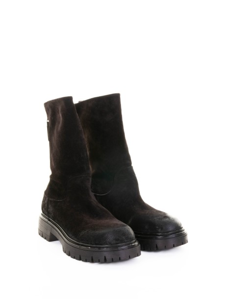 Stivaletto in suede ebano con zip