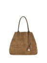 Borsa marrone in pelle scamosciata