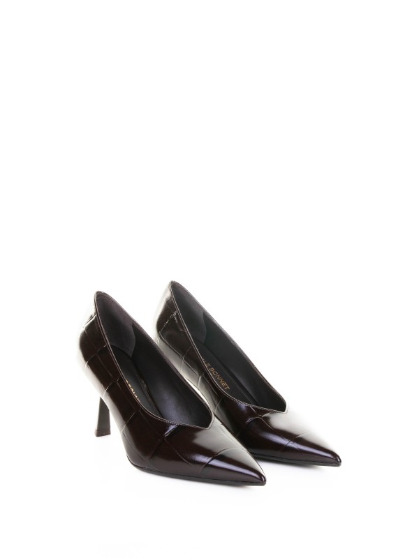 Décolleté testa di moro stampa cocco