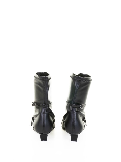 black stretch nappa ankle boot