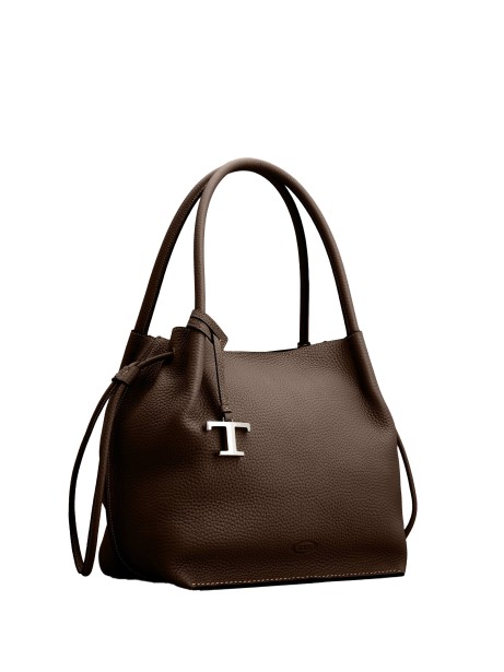 Secchiello marrone in pelle 2