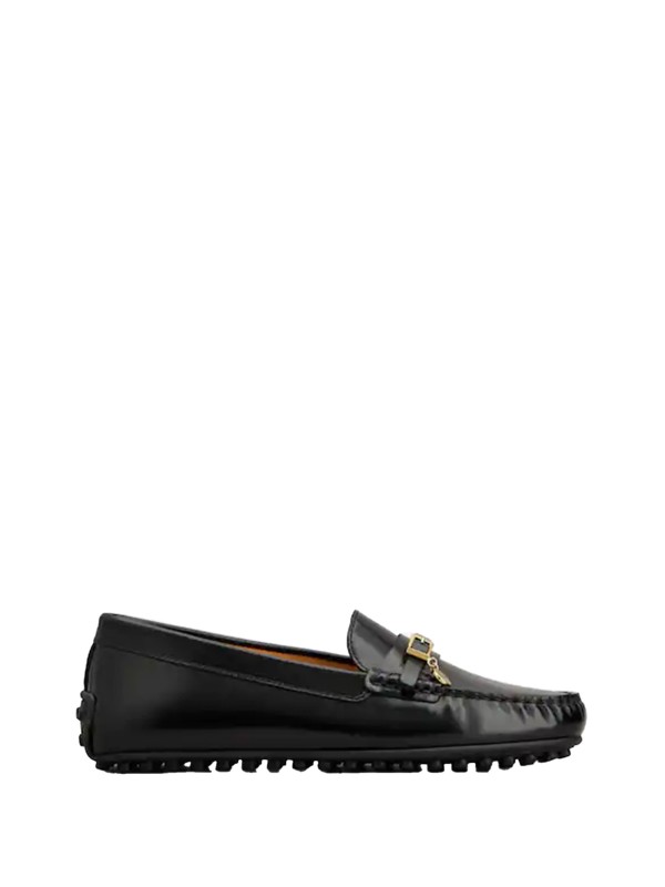 Black leather moccasin