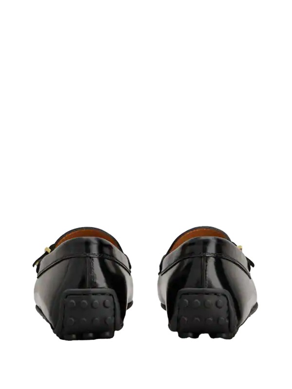 Black leather moccasin