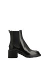 Black leather ankle boot