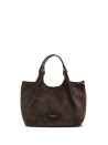 Borsa Dua marrone in pelle scamosciata