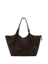 Borsa marrone in pelle scamosciata